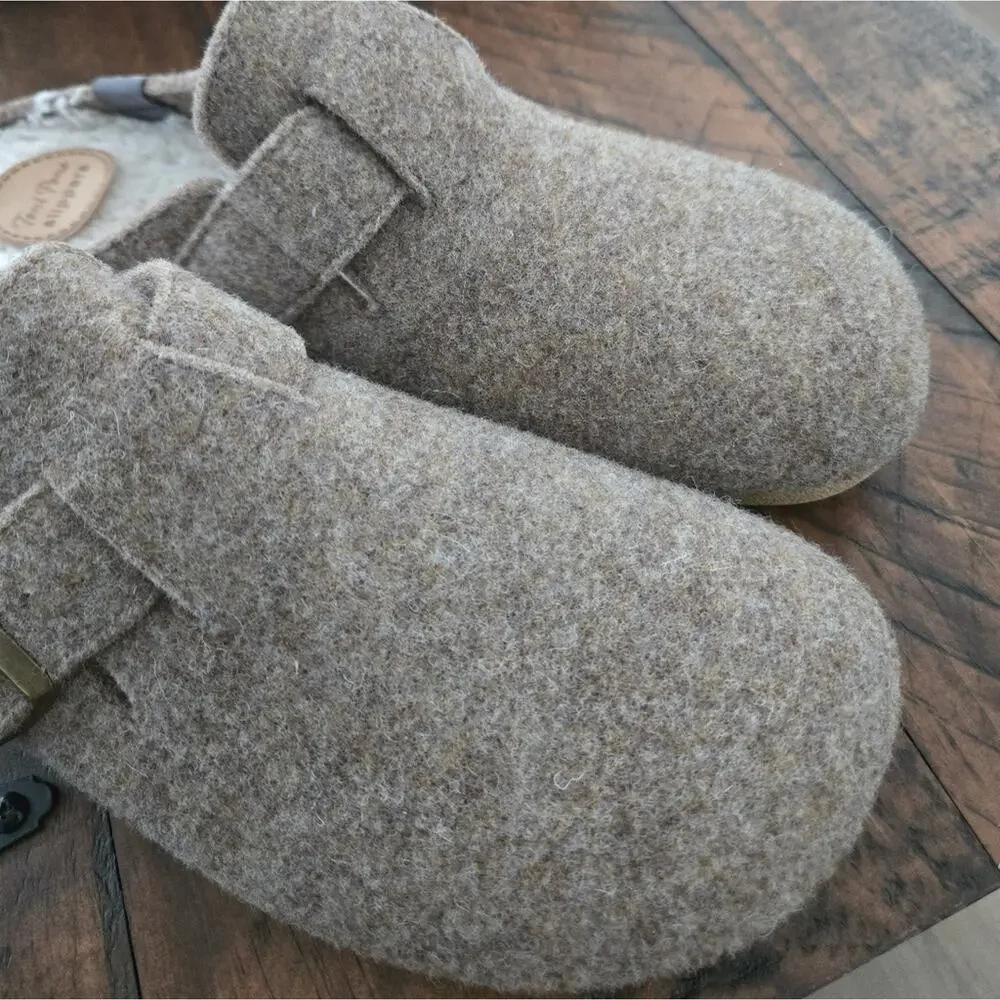 Toni Pons NORTON-FP - Men's clog-style slipper in felt. Color: Taupe. Size US 11